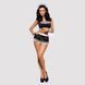Атласний еротичний костюм покоївки Obsessive Maid set S/M, black, 5 предметів