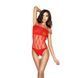 Бодистокинг Passion BS035 red, боди, имитация топа и трусиков S/M/L