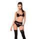 Комплект белья Passion Exclusive TONYA SET L/XL, black, трусики, лиф, пояс для чулок
