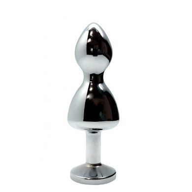 Анальная пробка Wooomy Lollypop Double Ball Metal Plug Blue M SO7422 фото