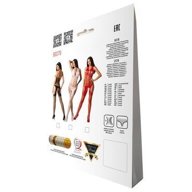 Бодистокинг с имитацией чулок Passion BS079 red One size