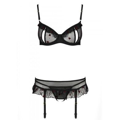 Сексуальный комплект с поясом для чулок Passion LOVELIA SET L/XL, black
