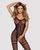 Бодістокінг Obsessive Bodystocking F213 XL/XXL, імітація мереживного боді і резинки для панчох