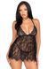 Пеньюар бебі-дол Leg Avenue Floral lace babydoll & string Black M, стрінги