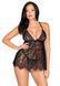Пеньюар бебі-дол Leg Avenue Floral lace babydoll & string Black M, стрінги