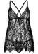 Пеньюар бебі-дол Leg Avenue Floral lace babydoll & string Black M, стрінги