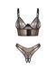 Комплект Obsessive Soranna top & crotchless thong 2XL/3XL, Черный