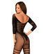 Сетчатый бодистокинг с имитацией подвязок Obsessive Bodystocking G329 S/M/L, black, с доступом