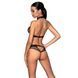Білизна з відкритим доступом Passion MOONLIGHT SET S/M black, топ, стрінги