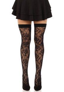 Панчохи Leg Avenue Wild rose net thigh highs One Size