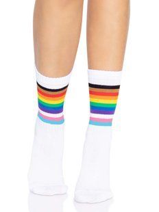 Шкарпетки жіночі в смужку Leg Avenue Pride crew socks Rainbow, 37&ndash;43 розмір