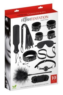 Набор для BDSM Fetish Tentation SM Bondage Box in vegan leather 10pcs SX1092 фото