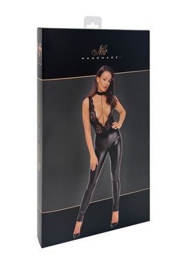 Комбінезон Noir Handmade F298 Libido Deep-V catsuit with collar and pearl chain - XXL