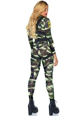Эротический костюм десантницы Leg Avenue Pretty Paratrooper XL, комбинезон, портупея
