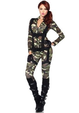 Эротический костюм десантницы Leg Avenue Pretty Paratrooper XL, комбинезон, портупея