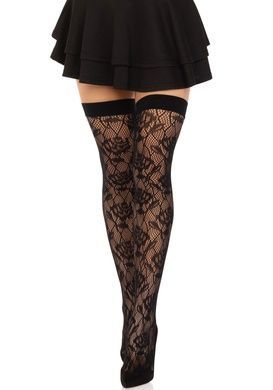 Панчохи Leg Avenue Wild rose net thigh highs One Size