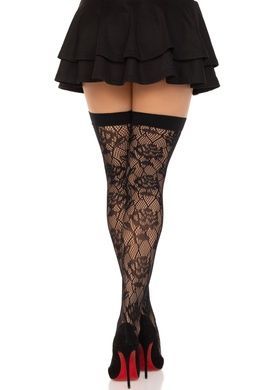 Панчохи Leg Avenue Wild rose net thigh highs One Size