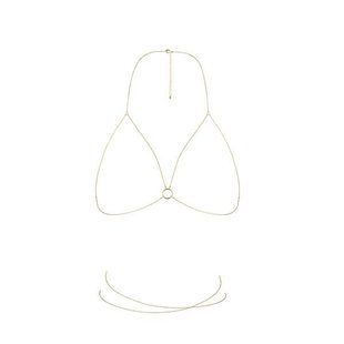 Ланцюжок портупея Bijoux Indiscrets Magnifique Bra Chain - Gold, прикраса на тіло