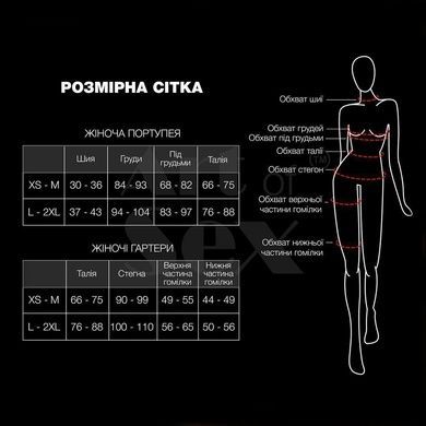 Жіноча портупея з наручниками Art of Sex - Ursula чорна XS-2XL, екошкіра