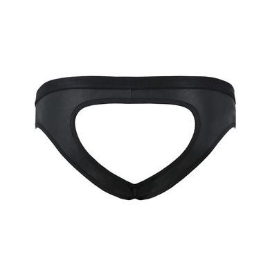 Мужские слипы с вырезами Passion 041 SLIP JOE L/XL Black, экокожа, открытые ягодицы