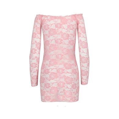 Прозорий пеньюар з довгим рукавом Passion YOLANDA CHEMISE L/XL, pink, трусики