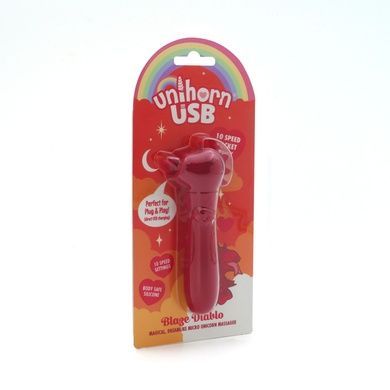 Вибратор-единорожка Unihorn USB Bullet - Blaze Diablo, виброшар, USB-зарядка SX2859 фото