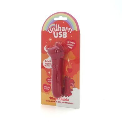 Вибратор-единорожка Unihorn USB Bullet - Blaze Diablo, виброшар, USB-зарядка SX2859 фото