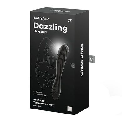 Двосторонній скляний дилдо Satisfyer Dazzling Crystal 1 Black SO8786 фото