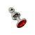 Анальна пробка Wooomy Lollypop Double Ball Metal Plug Red M SO7423 фото