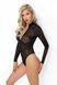 Боди Noir Handmade F287 Leopard flock bodysuit with long sleeves - L