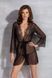 Сексуальный прозрачный халатик пеньюар с кружевными вставками Passion Amberly L/XL черный