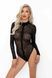 Боди Noir Handmade F287 Leopard flock bodysuit with long sleeves - L