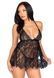 Пеньюар бебі-дол Leg Avenue Floral lace babydoll & string Black L, стрінги