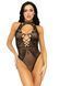 Leg Avenue Net and lace halter bodysuit OS Black