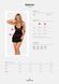 Пеньюар Obsessive Selinne chemise & thong XS/S Black, стрінги, подвійні бретелі