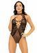 Leg Avenue Net and lace halter bodysuit OS Black