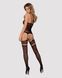 Бодистокинг Obsessive Bodystocking F214 black S/M/L, имитация корсета и чулок на подвязках