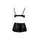 Комплект білизни під латекс Passion DEBY SET L/XL, black, ліф, міні-спідничка, стрінги