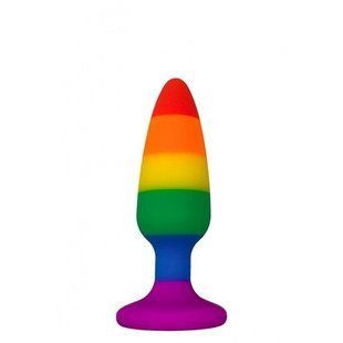Анальна пробка Wooomy Hiperloo Silicone Rainbow Plug S SO7424 фото