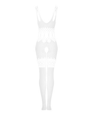 Сетчатый бодистокинг с имитацией топа и шорт Obsessive Bodystocking G330 S/M/L, white, с доступом