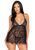 Пеньюар бебі-дол Leg Avenue Floral lace babydoll & string Black S, стрінги