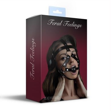 Маска-збруя з кляпом Feral Feelings шкіра SO8247 фото