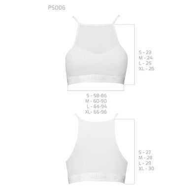 Спортивний топ з прозорою вставкою Passion PS006 TOP L, white
