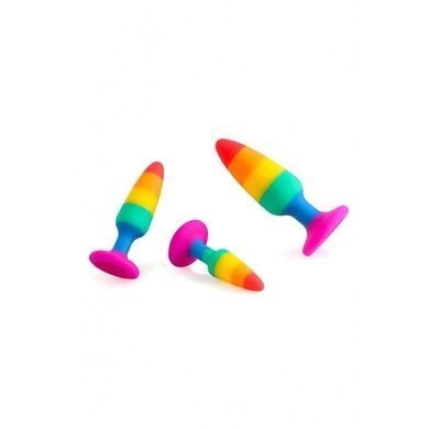 Анальная пробка Wooomy Hiperloo Silicone Rainbow Plug S SO7424 фото