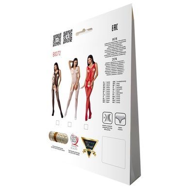 Бодистокинг с имитацией чулок и ажурной вставкой Passion BS072 white One size