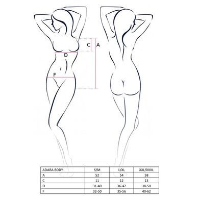 Боди монокини Passion ADARA BODY S/M, red