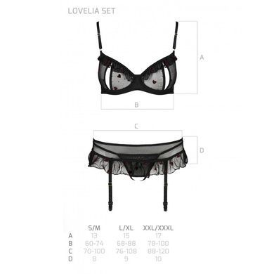 Сексуальный комплект с поясом для чулок Passion LOVELIA SET XXL/XXXL, black