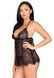 Пеньюар бебі-дол Leg Avenue Floral lace babydoll & string Black S, стрінги