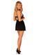 Пеньюар Obsessive Selinne chemise & thong M/L Black, стринги, двойные бретели