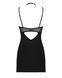 Пеньюар Obsessive Selinne chemise & thong M/L Black, стринги, двойные бретели